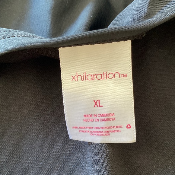 XHILARATION: NWOT Black Swimsuit with Plunge Back- Sz XL - Picture 7 of 8